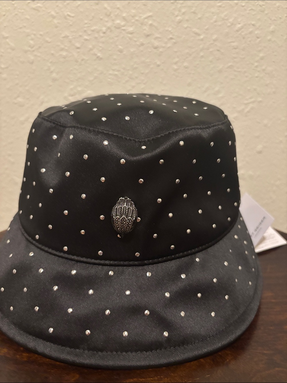 Studded Black Bucket Hat with Silver Accents - Picture 4 of 7